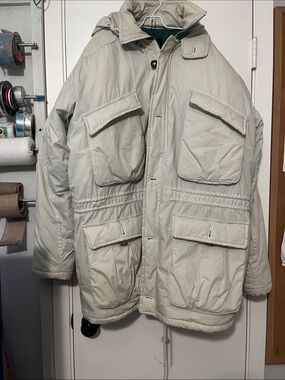 Weather Break Men's Military-Style Field Parka Jacket in Light Beige